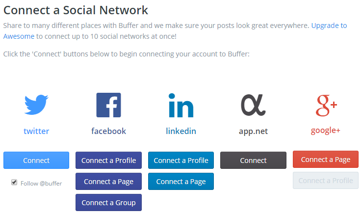 Add a social network in Buffer Add a social network in Buffer
