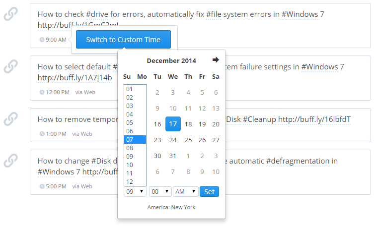 Change message schedule time in Buffer Change message schedule time in Buffer