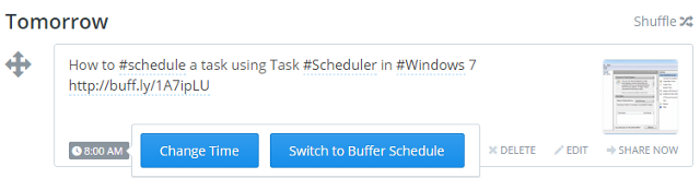Change scheduled time and Switch to Buffer schedule Change scheduled time and Switch to Buffer schedule