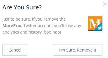 Remove a social media account from Buffer Remove a social media account from Buffer