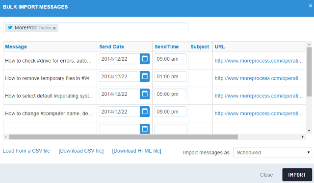 Schedule messages in bulk in Sendible Schedule messages in bulk in Sendible