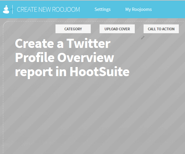 Click on Upload cover button to add a cover image