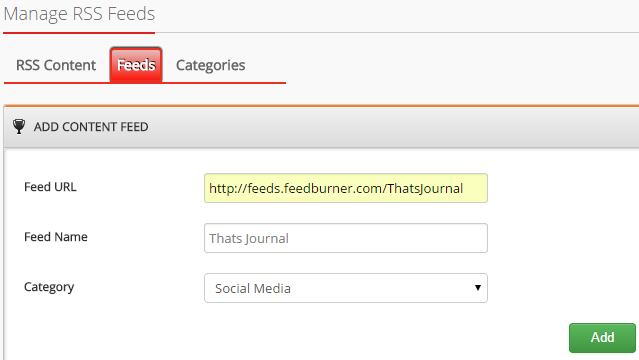 Add RSS feed in MavSocial Add RSS feed in MavSocial