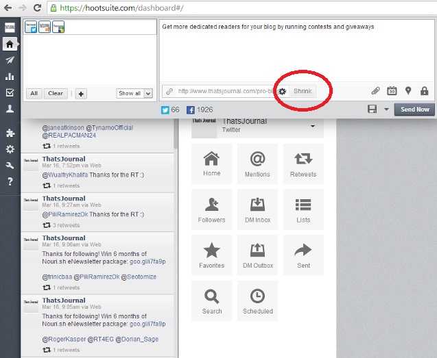 Add a Link in your message in HootSuite