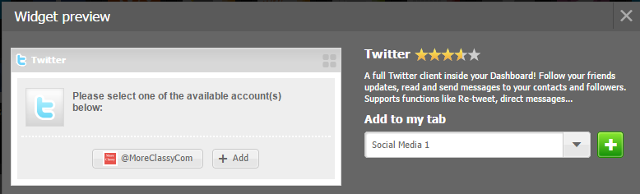 Add a Twitter widget in NetVibes Add a Twitter widget in NetVibes