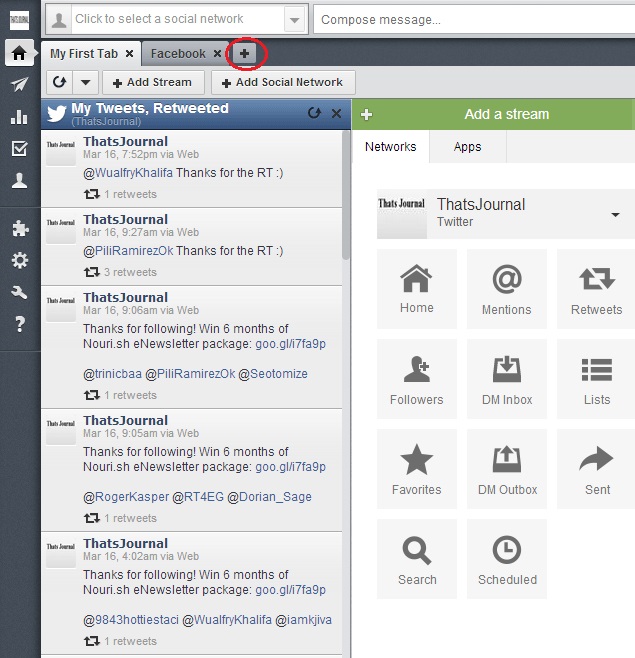 Add a tab in HootSuite dashboard