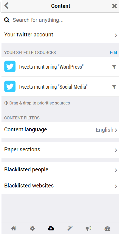 Arrange content sources as per priority in Paper.li Arrange content sources as per priority in Paper.li