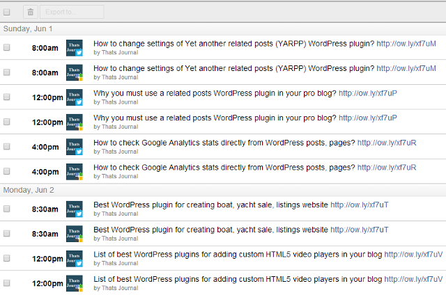 Bulk scheduled messages in HootSuite dashboard Bulk scheduled messages in HootSuite dashboard