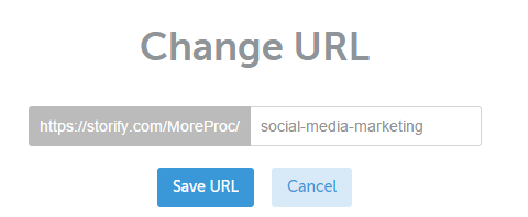 Change URL of your story in Storify