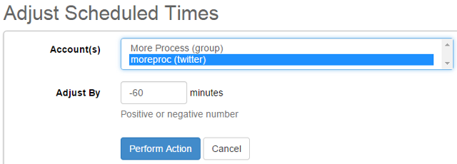 Change scheduled time in SocialOomph