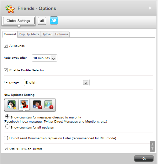 Change settings in Yoono desktop app Change settings in Yoono desktop app