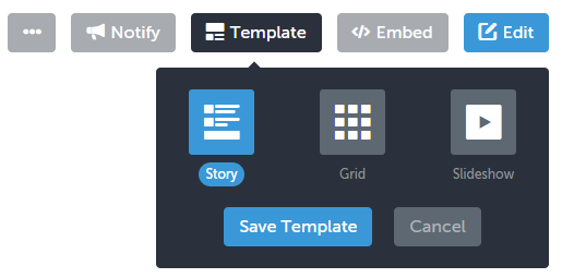 Change story template in Storify