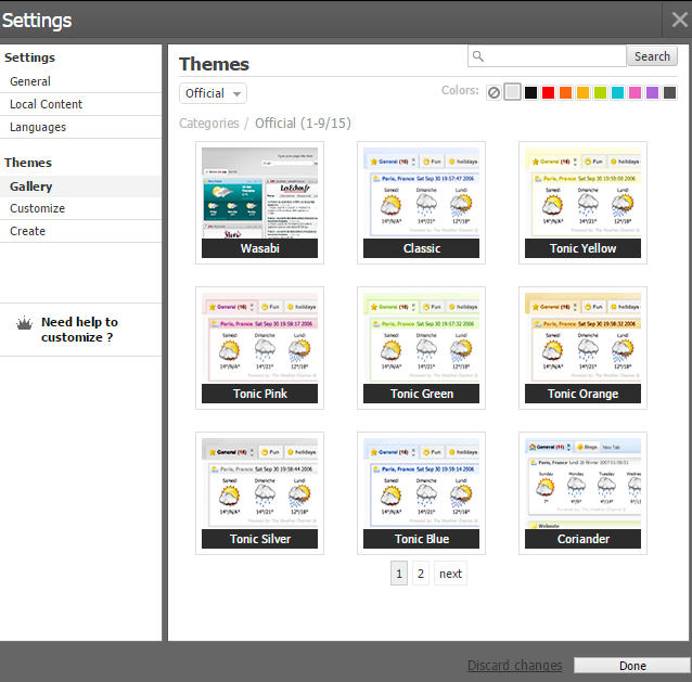 Change themes, wallpapers, images in NetVibes Change themes, wallpapers, images in NetVibes