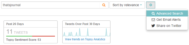 Click on Advanced search in Topsy