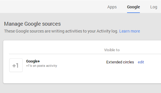 Click on Apps menu in Manage Google sources page Click on Apps menu in Manage Google sources page