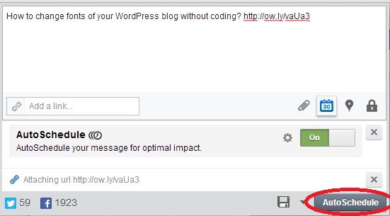 Click on AutoSchedule button in HootSuite dashboard