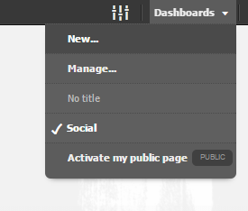 Click on New under Dashboards in NetVibes Click on New under Dashboards in NetVibes