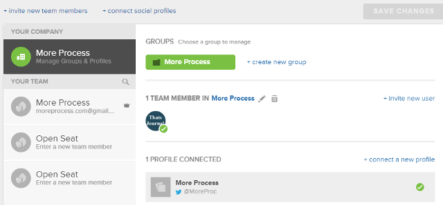 Click on create new group in Sprout Social