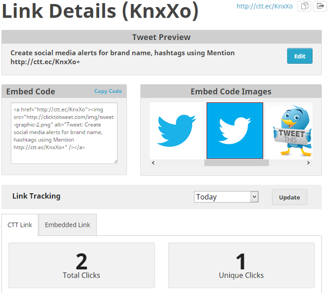 Create Click to tweet link, widget for tweets