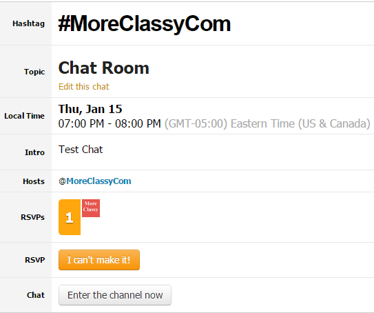 Create Twitter chat room using hashtag in Nurph