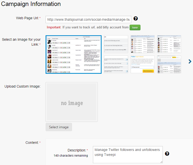 Create a social media campaign using Postific