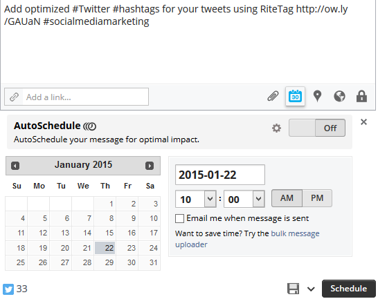 Create and schedule a tweet in HootSuite