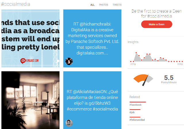 Create curated trending photos, top contributors for hashtag using Seen