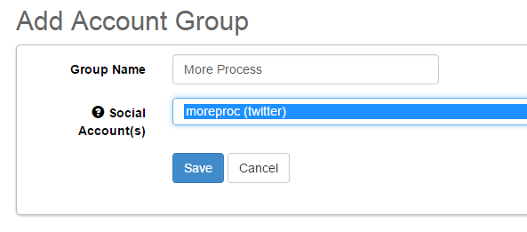 Create groups for social networking accounts in SocialOomph