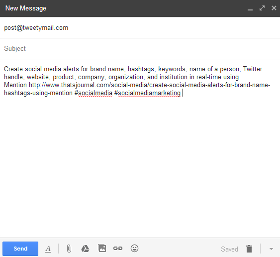Create tweets which are longer than 140 characters from email Create tweets which are longer than 140 characters from email