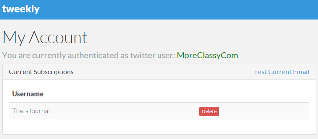 Create weekly email digest notifications for Twitter handle using Tweekly