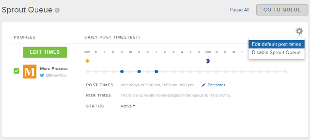 Edit posting time in queue in Sprout Social