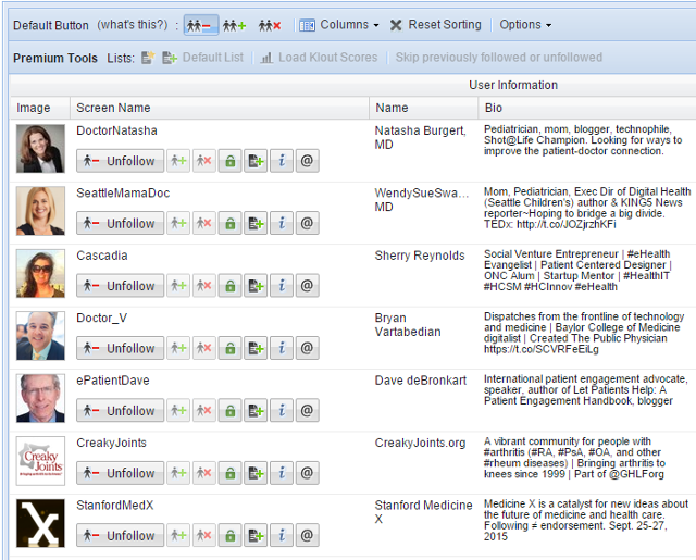 Find Twitter members who are not following you using Tweepi