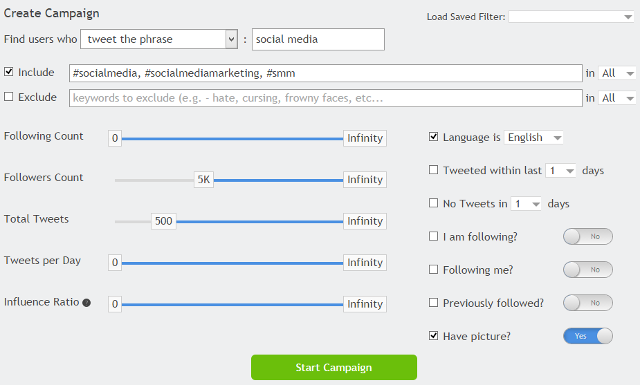 Find and follow relevant Twitter users based on conditions Find and follow relevant Twitter users based on conditions