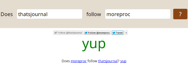 Find if a Twitter account follows another using DoesFollow