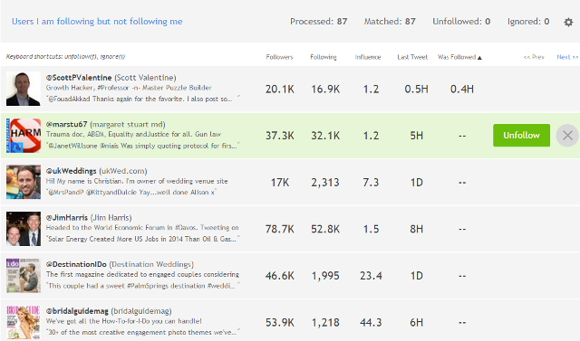 Find people to unfollow in Refollow Find people to unfollow in Refollow