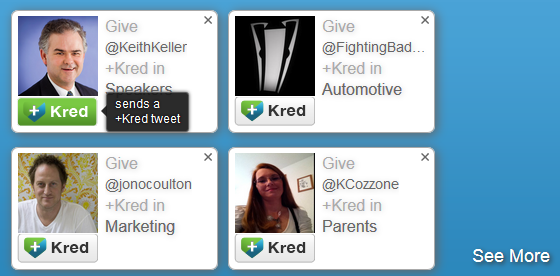 Give +Kred to a user