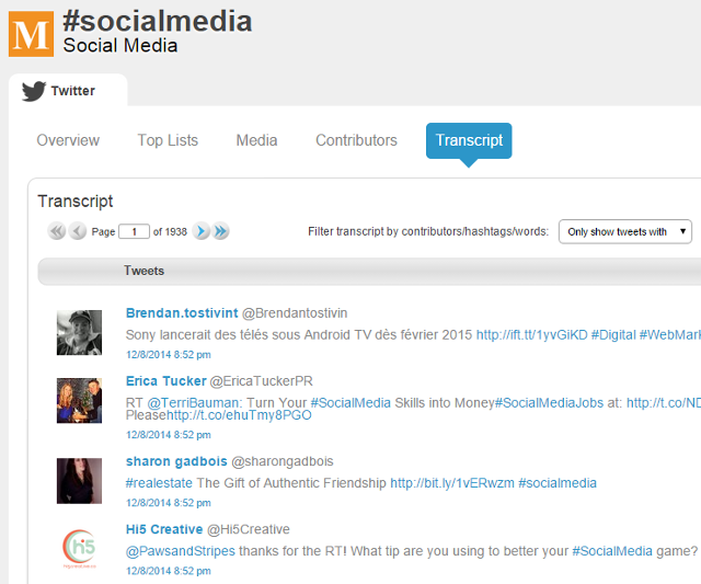 Hashtag Analytics Transcript in Hashtracking