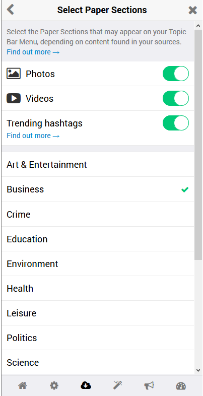 Include, exclude Paper sections in Paper.li Include, exclude Paper sections in Paper.li
