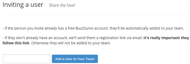 Invite a team member in BuzzSumo