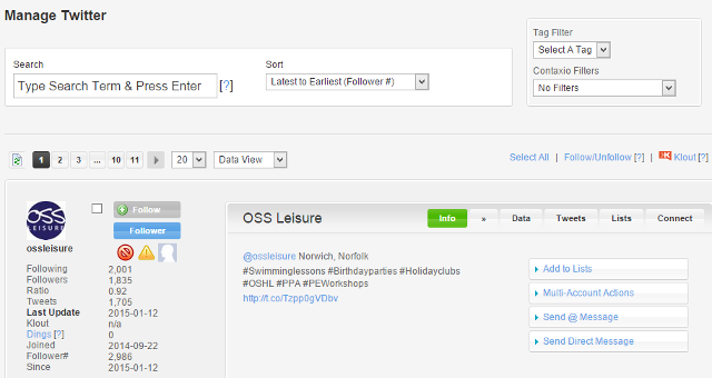 Manage Twitter followers and unfollowers using Contax.io
