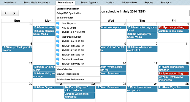 Manage scheduled posts in calendar using Social Report