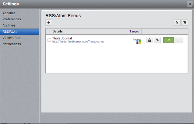 New RSS feed added in Settings dialog box in HootSuite New RSS feed added in Settings dialog box in HootSuite