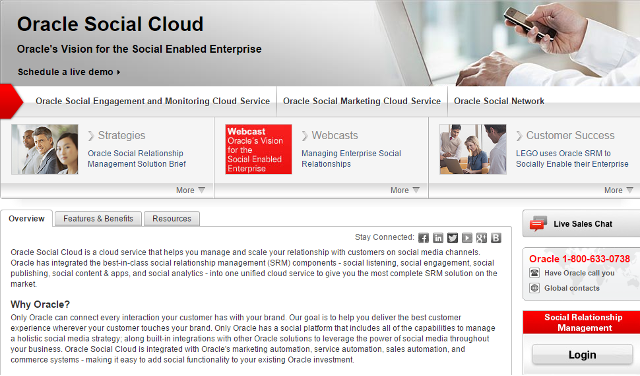 Oracle Social Cloud Social media marketing and management