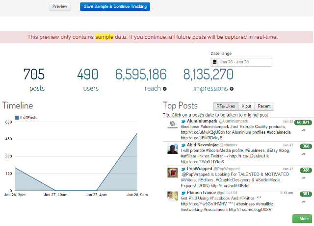 Preview advanced tracking in Keyhole