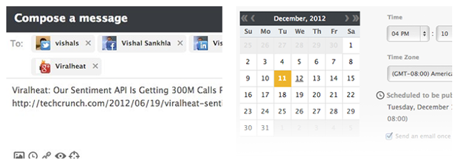 Schedule a message in Viralheat
