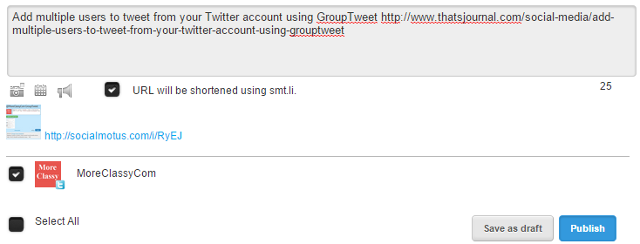 Schedule and save tweets using SocialMotus