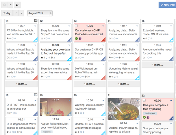 Schedule social media messages in a calendar using Swat.io