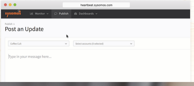 Schedule social media posts using Sysomos