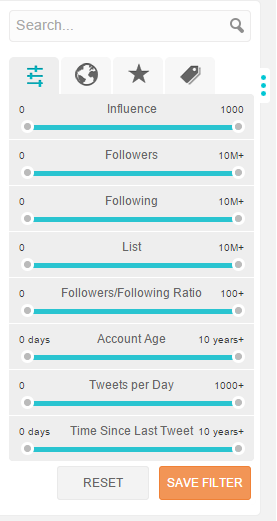 Search Twitter users based on filters in SocialBro Search Twitter users based on filters in SocialBro