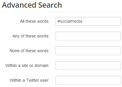 Search tweets with Hashtag search in Topsy